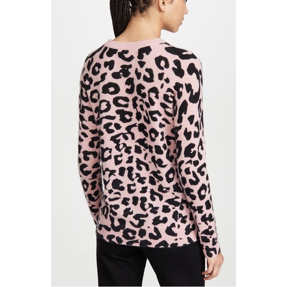 NWT White + Warren Cashmere Sweater Leopard - Picture 6 of 16